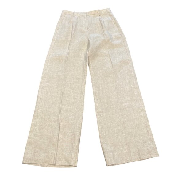 NWT J.Crew Sz 4 Wide-Leg Essential Pant Linen Lightweight High Rise Flax Beige - Picture 2 of 15